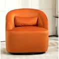 thumbnail image 3 of US Pride Furniture Modern Velvet Upholstered Swivel Accent Chair Orange, 3 of 5