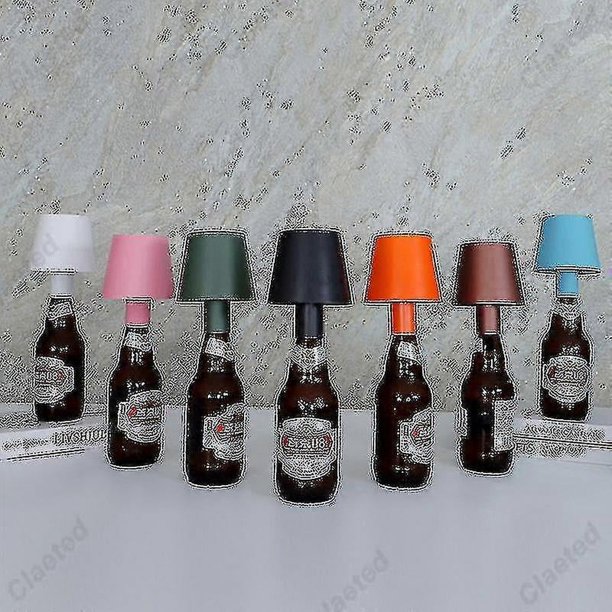 Lámpara LED para botella de vino, lámpara de mesa portátil para ambiente de bar o cafetería, luz nocturna decorativa con cabezal extraíble y función recargable, nueva 2024, color azul cielo