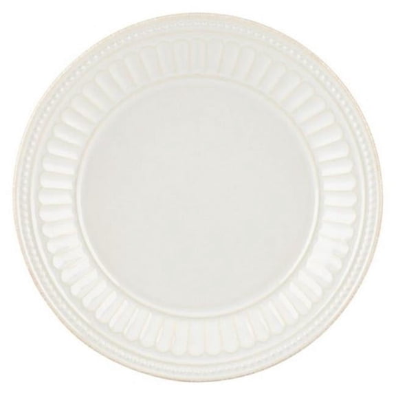 French Perle Groove White Dinnerware Dessert Plate - White - 8 D