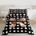 thumbnail image 2 of Manfei Rugby Ribbon Teens Bedding Comforter Set, Fashion Abstract Twin Comforter Sets, Black White Polkadots Reversible Bedding Set, Lightweight Room Decor, 2-Piece, 2 of 8