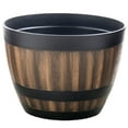 thumbnail image 1 of Imitation Wooden Barrel Retro Imitated Wood Plastic Planting Flower Pot, 1 of 7
