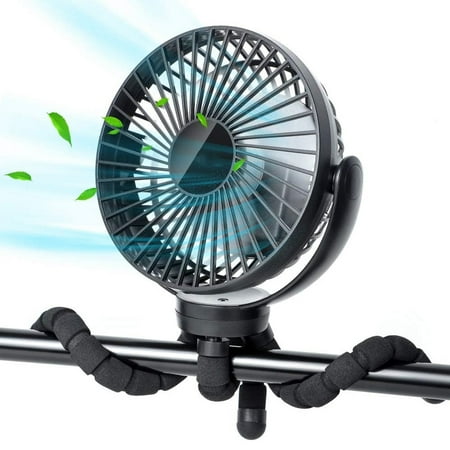 

5000mAh Rechargeable Battery Powered Clip Fan Mini Handheld Personal Portable Fan Desk Fan Baby Fan with Flexible Tripod USB Rechargeable Fan with 3 Level Air Flow for Stroller/Office/Gym
