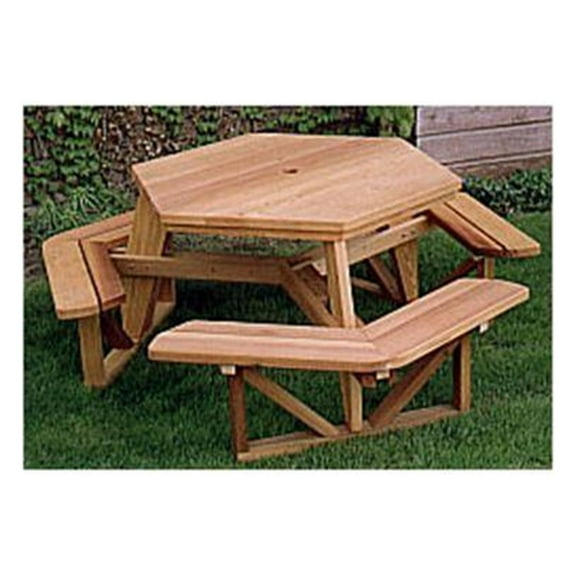 Woodcraft Project Paper Plan To Build Hexagon Picnic Table - Material Not Included