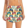 thumbnail image 2 of Balery Retro With Joysticks Pantalones cortos deportivos para mujer con forro y dos bolsillos, elásticos, para entrenamiento, gimnasio, yoga-X-Large, 2 of 7