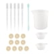 thumbnail image 1 of Kit de herramientas para taza medidora de silicona, espátula, guantes para dedos, pipetas, juego de herramientas para mezclar resina epoxi para manualidades, 19 piezas, azul, 1 of 14