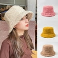 thumbnail image 2 of Vintage Soft Plush Hat Wide Brim Fisherman Lamb Wool Cap Solid Color Cover Face, 2 of 20