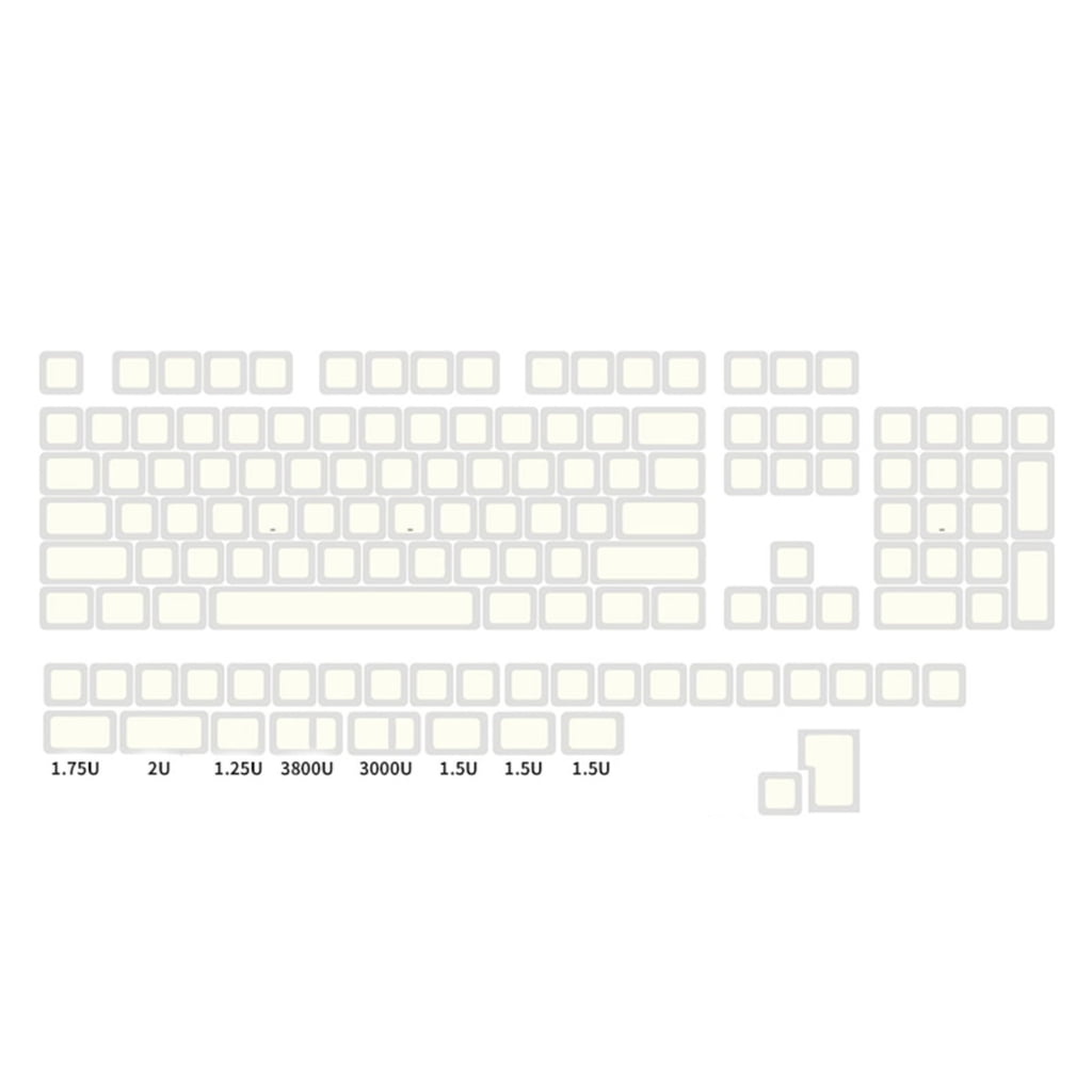 Tizuqe Minimalistic White Mechanical Keyboard Keycaps Blank Keycaps for 108 104 100 980