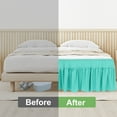 thumbnail image 4 of PiccoCasa 1Pcs Polyester Brushed Bed Skirt Elastic Dust Ruffles 16 Inch Drop Full Turquoise, 4 of 7