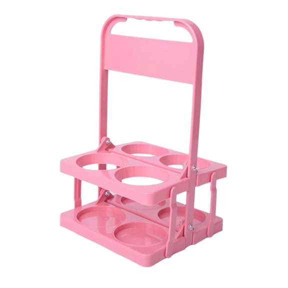 Portable Folding Bottle Carrier With Four Holes For Water And Beverage Transport In Multiple Colors