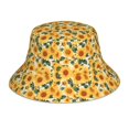 thumbnail image 1 of Balery Green Leaf Sunflower Sombreros para el sol para hombre y mujer, sombrero de pescador con UPF 50+, 1 of 6
