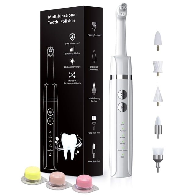 Pulidor de dientes Smile-Aid recargable con 3 pastas y 5 cabezales