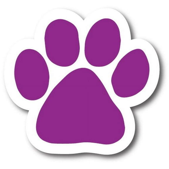 Magnet Me Up Purple Pawprint Magnet Decal, 5 Inch, Vinyl Automotive Magnet