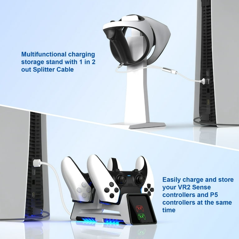 VR Helmet Storage Stand VR2 Multi-function Charger Handle Charging Base For PS  VR2 PS5 Controller Console