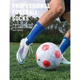thumbnail image 6 of PULIOU Men Grip Soccer Socks, 3 Pairs, Non Slip Silicone Grip, Breathable Cushioned Athletic Socks for Sports Training, Blue, 6 of 7