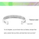thumbnail image 2 of Pulsera de acero de titanio con apertura creativa y letras para hija., 2 of 5