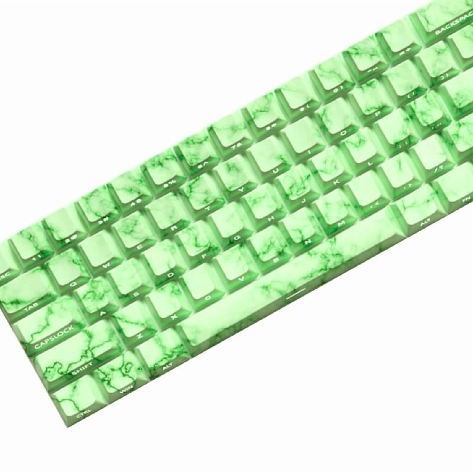 Emerald Theme Keycap Set Original PBT 64/74Keys Side Engraveds Translucents Keycaps for Gaming Mechanical Keyboards