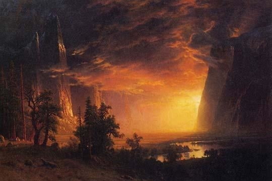 Albert Bierstadt Looking up Yosemite Valley Art Landscape Print Poster 24x36