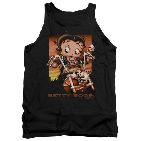 Betty Boop Sunset Rider Adult Tank Top Black