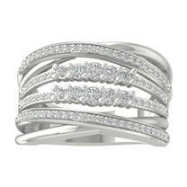 Araiya Fine Jewelry 925 Sterling Silver Round-shape Lab Grown Diamond Fashion Band Ring ( 3/4 cttw, D-F Color, VS Clarity) Size 8.5