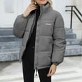 thumbnail image 3 of Winter Coat Women Casual Windproof Down Cotton Coat Warm Thickened Jacket Solid Outwear All-match Loose Tops Clothing, 3 of 7