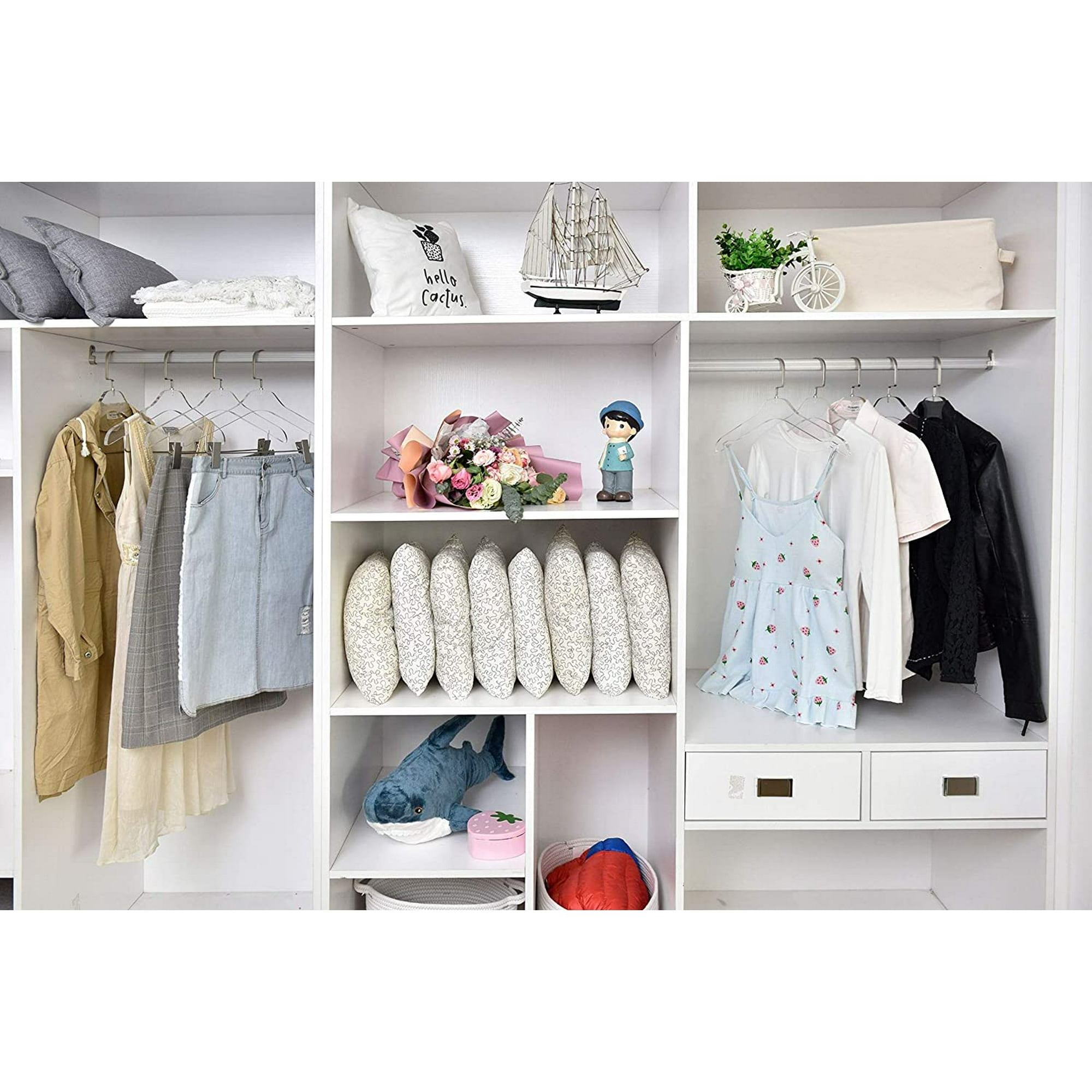 Quality Clear Acrylic Clothing Hangers 5 PackStylish Clothes Hanger with Silver Hooks Coat Hanger for DressSuit Closet Organizer Adult Hangers Space Saving Cloth Hangers Silver Hook5 Walmart