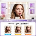 thumbnail image 5 of 43" Large Vanity Desk with Mirror and Lights, Makeup Vanity with 4 RGB Storage Cabinets & 4 Drawers, Power Outlet, 3 Color Lighting Modes, Adjustable Brightness for Bedroom, White, 5 of 9