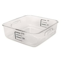 Rubbermaid Commercial SpaceSaver Square Containers, 2 qt, 8.8 x 8.75 x 2.7, Clear, Plastic