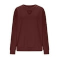 thumbnail image 6 of Cowsor Womens Hollow Heart Cutout Crewneck Sweatshirt Thin Lightweight Long Sleeve Loose Fit Solid Casual Spring Summer Pullover Tops, 6 of 8