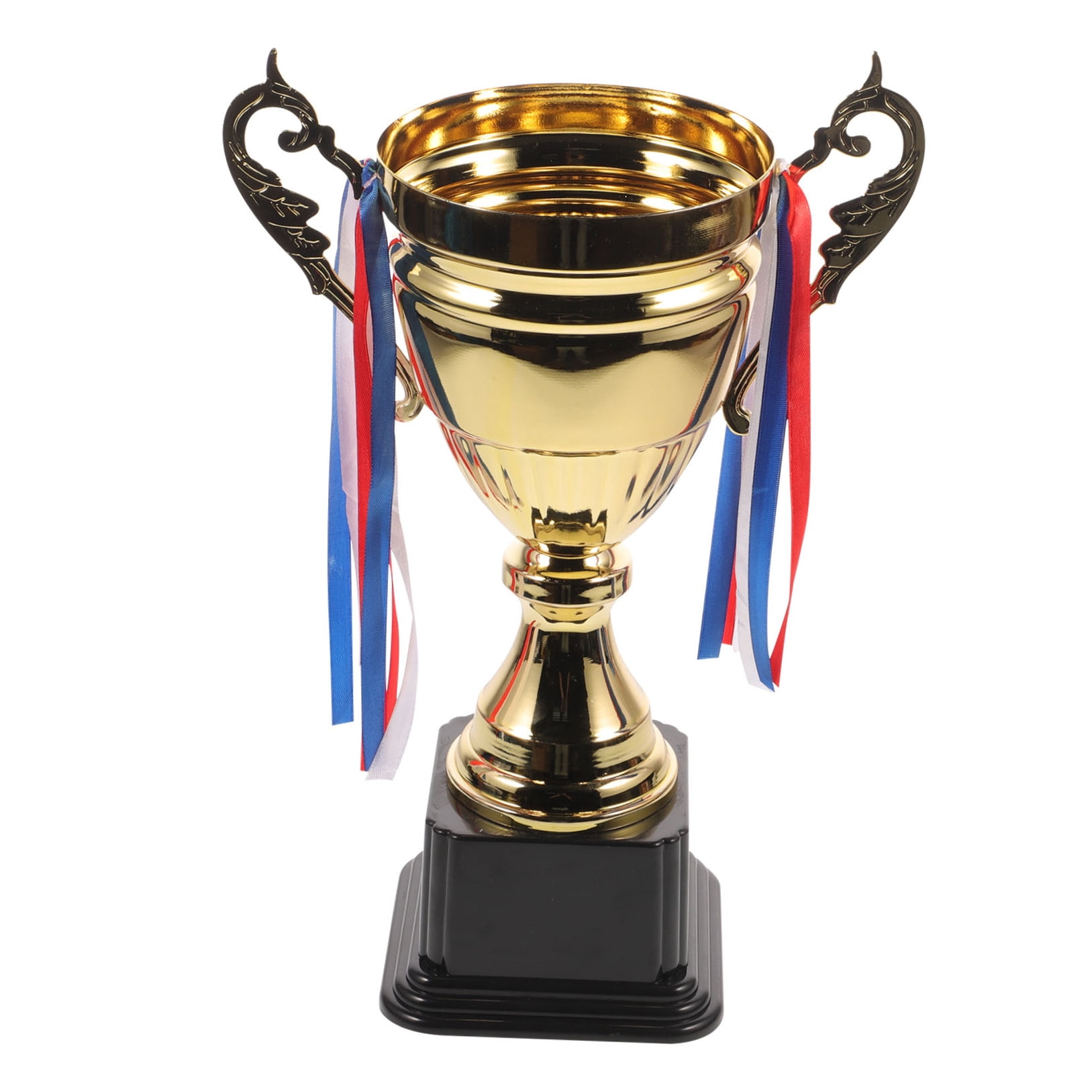 WEUVEB 1Pc Golden Metal Game Trophy with Black Base for Sports Competition and Sports Match Awards