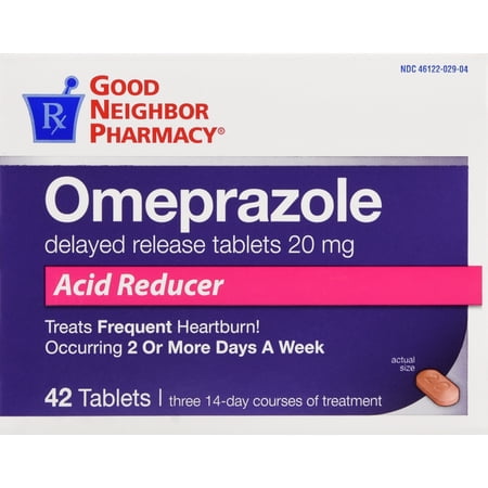 GeriCare Omeprazole 20mg Delayed Release Tablets | Stomach Acid Reducer 42 Count (Exp 06/2026)