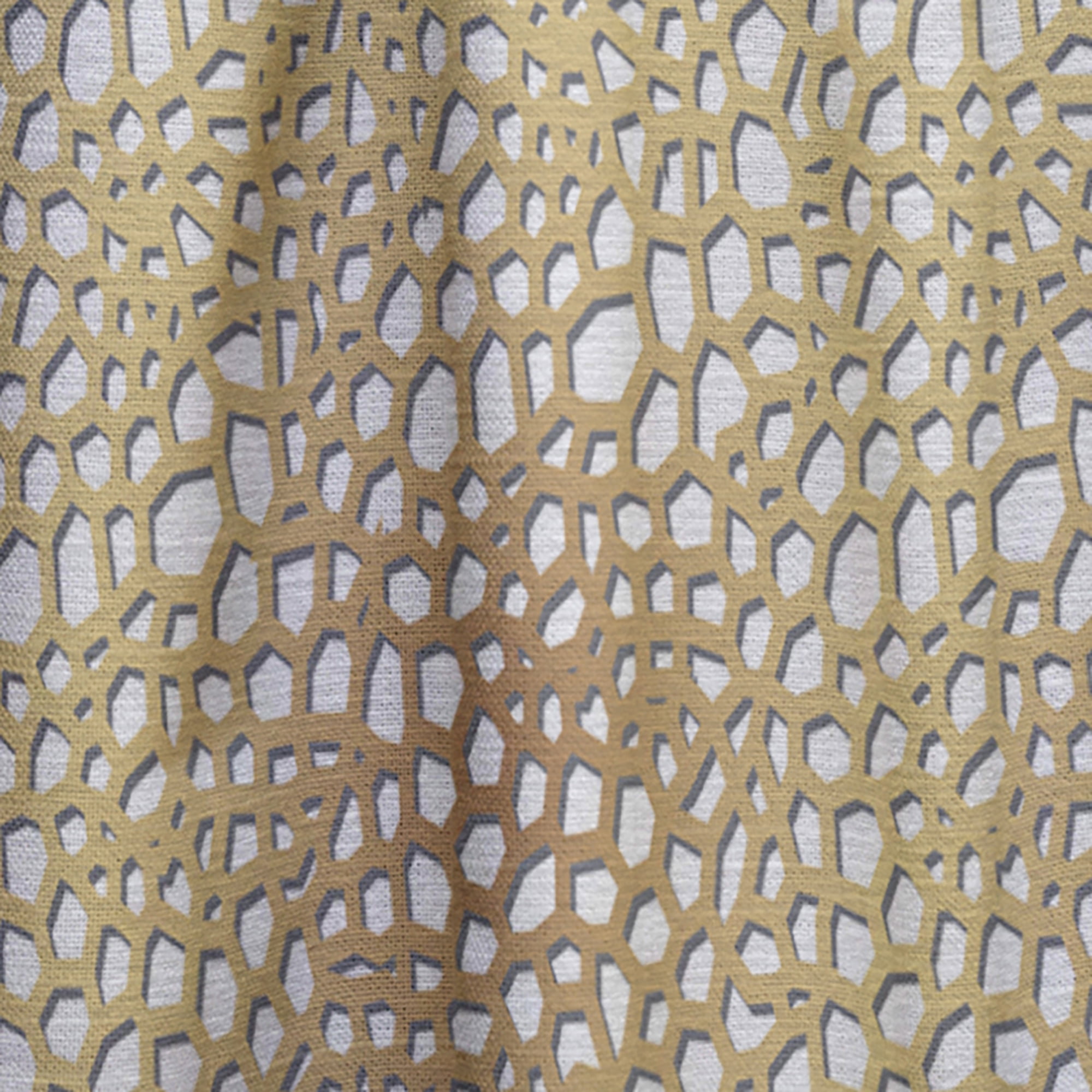 Designart 'Golden Maze Pattern' Mid-Century Modern Curtain Panel