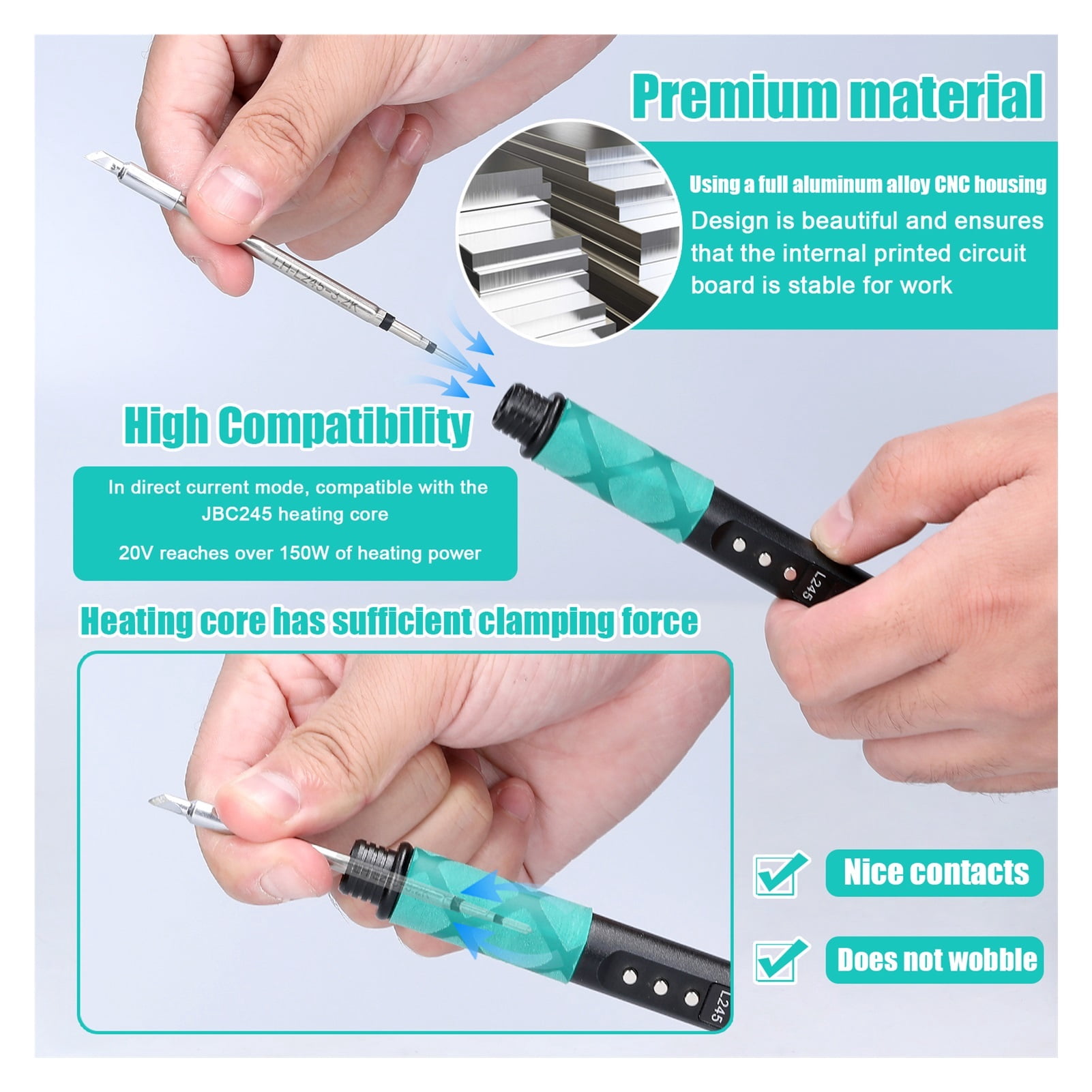Welding Equipment,Smart Electric Soldering Iron ,65W Type-C DC+PD Dual Power Supplying Temperature Adjustment Portable Soldering Station ,Portable