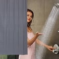 thumbnail image 5 of Dznils Gray PEVA Shower Curtain Liner Bathroom with Hooks Mildew Resistant Waterproof, 72" W x 78" H, 2 Pack, 5 of 10