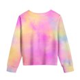 thumbnail image 4 of QQAMB Girls Long Sleeve Shirts Crewneck Tie Dye Cute Tops Tween Girls Sweatshirt Fall Trendy Youth Preppy Teen Girl Clothes,9 Years, 4 of 8