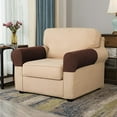 thumbnail image 2 of Stretch Armrest Covers Anti-Slip Anti-Stain Washable Furniture,Protector Chairs Sofa Recliner Armchair Set of 2 (Coffee), 2 of 5