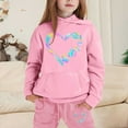thumbnail image 2 of Byoo Heart Print Little Girls Outfit Set Full Sleeve Sweatshirt Sweatpants Sweatsuit Set Warm Active 2pc Outfits, 2 of 4