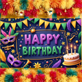 thumbnail image 6 of Colorful Banner Masquerade Mask Birthday Party Display Feather Decor Star Pattern Masquerade Backdrop for Birthday Party Masquerade Ball Photo Shoot, 6 of 9