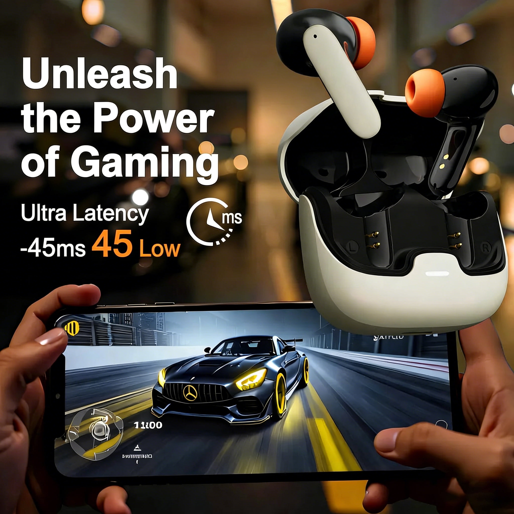 Wireless Earbuds, Wireless Headphones HiFi Stereo Earphones with 4 ENC Noise Canceling Mic, 70Hs Playtime In Ear Earbud Waterproof, Bluetooth 5.3 Sport Earphones for Android iOS White
