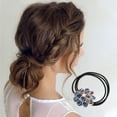 thumbnail image 2 of Unique Bargains 1 Pc Flower Rhinestone Hair Elastic Band for Home Blue, 2 of 5