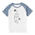 thumbnail image 2 of SGFCWSX Girls Short Sleeve Raglan T-Shirt, Kids Regular Fit Graphic Tees Crew Neck Summer Tops Navy Size 9-10 Years, 2 of 8
