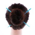 thumbnail image 3 of Motique Accessories Set of 2 Hair Plastic Sticks with 3 Diamonds Chopsticks - Light Blue, 3 of 4