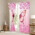thumbnail image 3 of Homewish Flying Butterfly Blackout Curtains Set of 2 (52x84 Each) For Children Teens Female,Bling Leopard Print Window Curtains,Pink Glitter Curtains and Drapes,Microfiber Bedroom Decor, 3 of 6