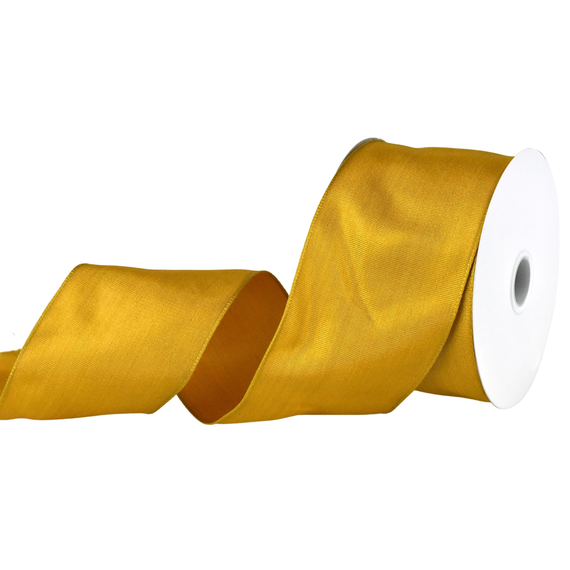 Two-Toned Grosgrain Wired Ribbon, 2-1/2-inch, 25-yard, Gold