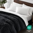 thumbnail image 5 of Bare Home Shaggy Faux Fur Duvet Cover - Ultra Soft - Fluffy Crystal Velvet - Queen, Black, 5 of 7