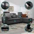 thumbnail image 2 of MUZZ Convertible Sectional Sofa for Living Room,L Shaped Couch w/Reversible Storage Chaise,Dark Grey, 2 of 8