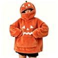 thumbnail image 6 of AHMOMEI Halloween Hoodies 3D Pumpkin Full Zip Mask Fuzzy Unisex Pumpkin Hoodie with 3D Hood & Large Kangaroo Pocket Soft Orange Sweatshirt for Halloween Party Daily Wear XL, 6 of 7