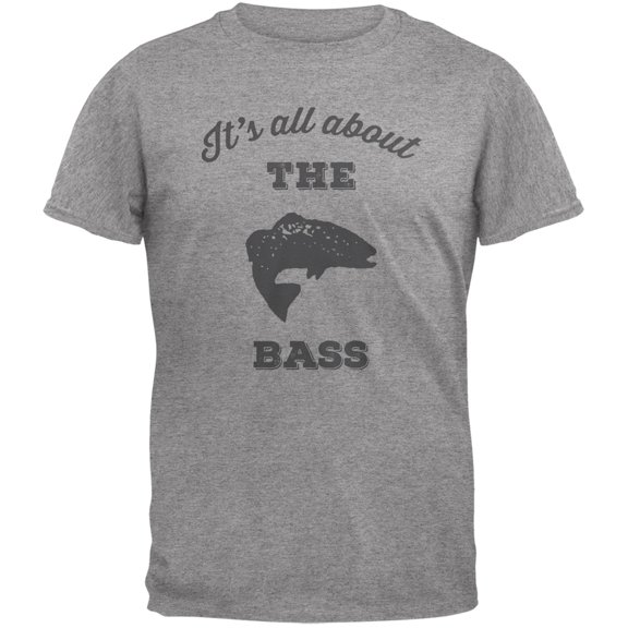 Paws - It's all about the Bass Heather Adult T-Shirt - 2X-Large