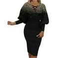 thumbnail image 2 of Robes Longues pour Femmes Été Femmes Décontractées Manches Longues Imprimées Col en V Taille Robes Manches Longues Robe d'Été Femmes Longues Robes Été Robe d'Été avec Manches pour Femmes, 2 of 5