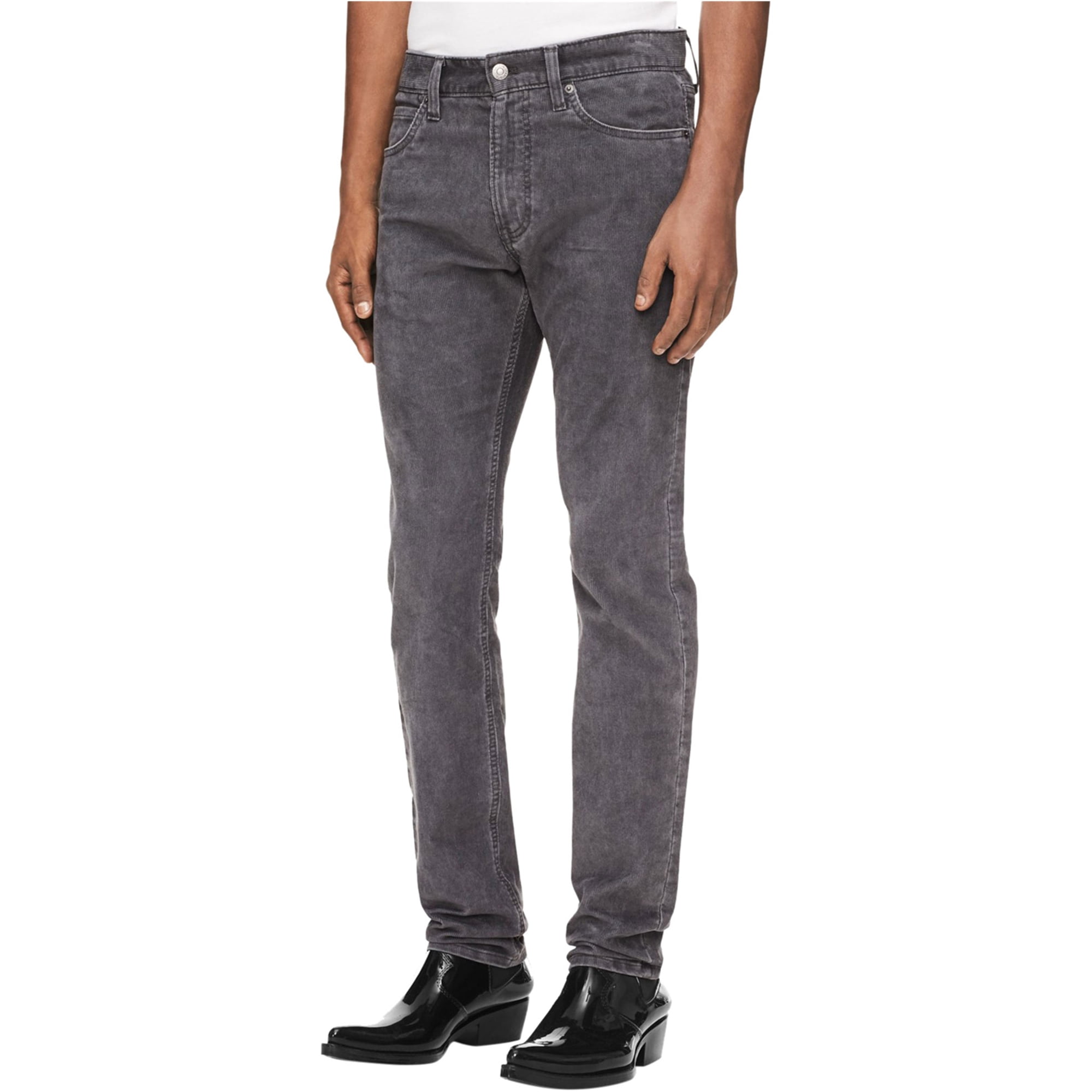 Calvin Klein Mens Slim Casual Corduroy Pants, Grey, 31W x 30L 