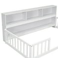 thumbnail image 3 of Noble House Lester Twin Size Floor Bed, Pine Wood Frame with Side Bookcase, Shelves, and Guardrails for Kids, White, 3 of 11